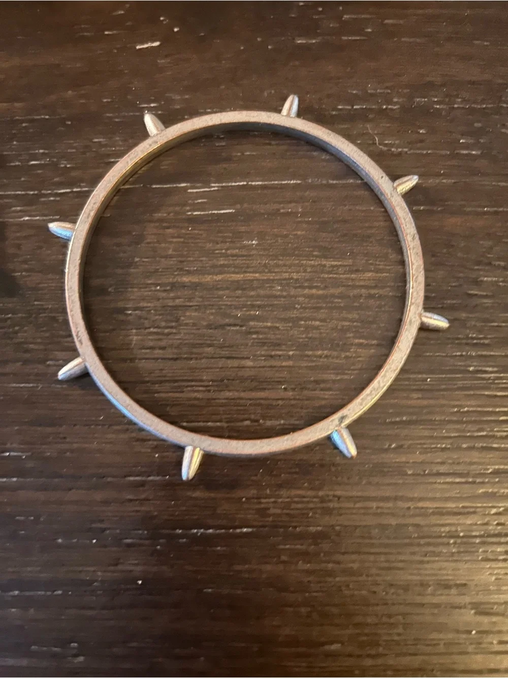 Silver Tone Spike Stackable Bangle Bracelet